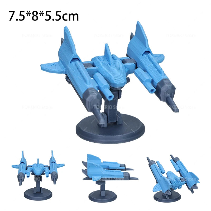 Mini War Machine Mecha Fighter Jet Series 3D Printed Starship Attack Helicopter Flutter Drone Movable Joints Assemble Models Toy
