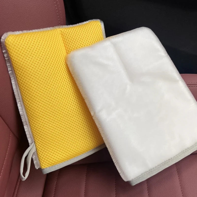1/2PCS Multi-purpose Car Upholstery Cleaning Gloves Glass Removes Dirt Car Wash Gloves Double-sided Cleanable Sponge Accessories