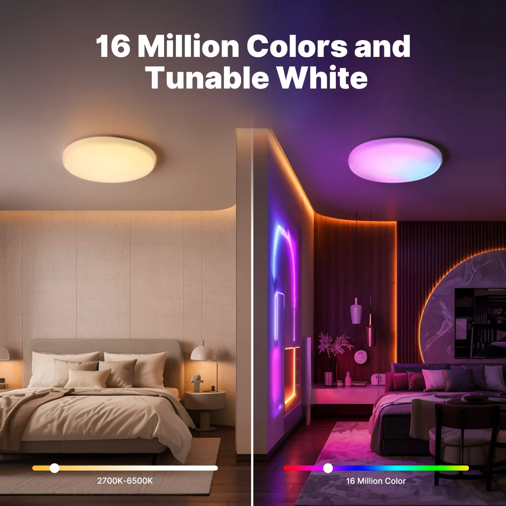 MOES Tuya Zigbee Smart Ceiling LED Light Ambient Lamp Color Temp Tunable RGB Dimming App Voice Control WorkWith Alexa GoogleHome
