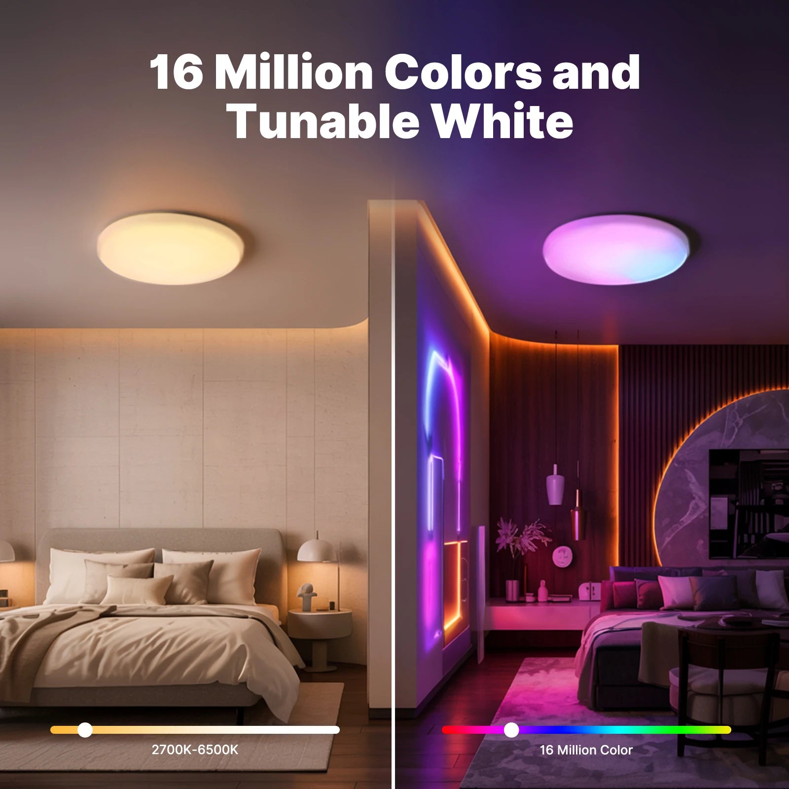 MOES Tuya Zigbee Smart Ceiling LED Light Ambient Lamp Color Temp Tunable RGB Dimming App Voice Control WorkWith Alexa GoogleHome