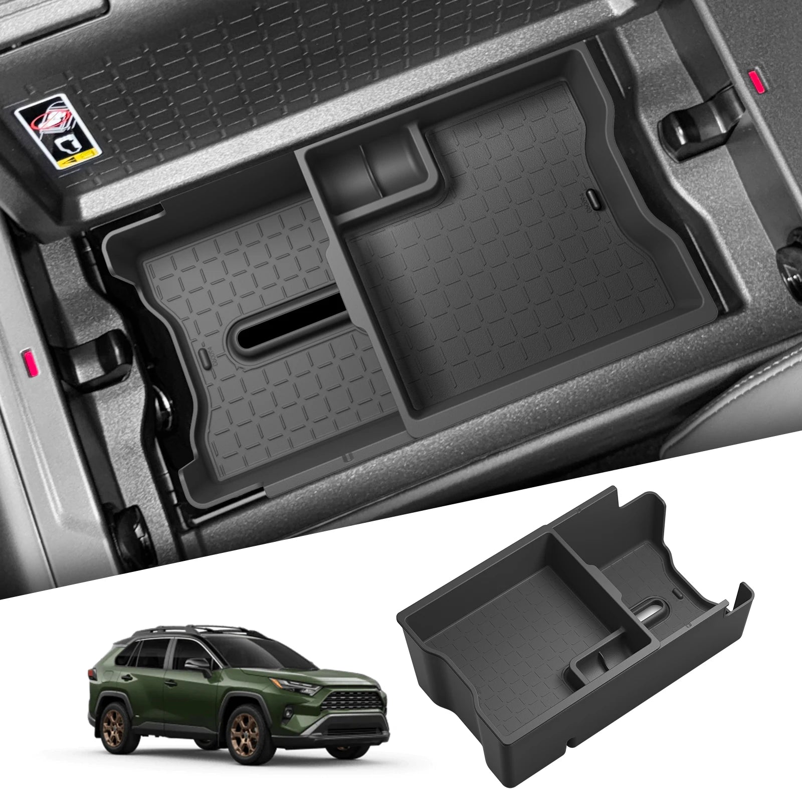 Smabee for Toyota RAV4 2026 Car Center Console Armrest Double-layer Tray Organizer Armrest Storage Box Insert Accessories