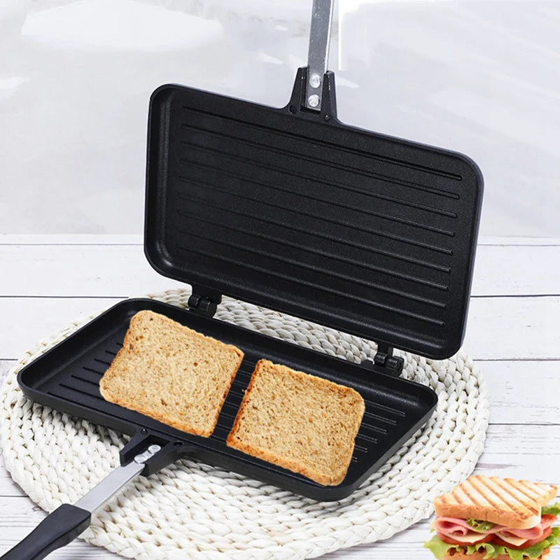 Gas Non-Stick Sandwich Maker Bread Toast Breakfast Machine Pancake Baking Barbecue Oven Mold Mould Grill Frying Pan-A09G