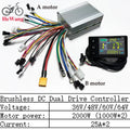 350W-2000W BLDC Dual-Drive Motor Sine Wave E-bike Controller with S866 UART NO.2 Protocol 36V-52V 25A-50A 3-Mode for E-Go-Kart