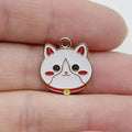 10pcs Cartoon Animal Pet Dog Puppy Footprint DIY Alloy Drip Oil Keychain Necklace Jewelry Pendant Pendant