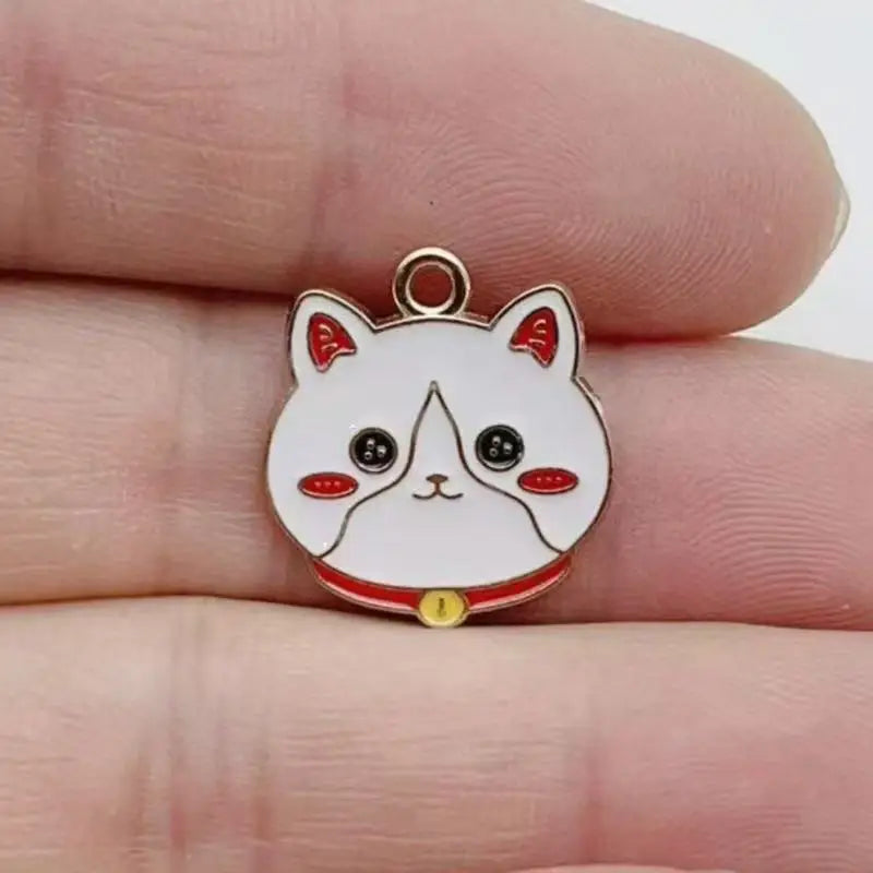 10pcs Cartoon Animal Pet Dog Puppy Footprint DIY Alloy Drip Oil Keychain Necklace Jewelry Pendant Pendant