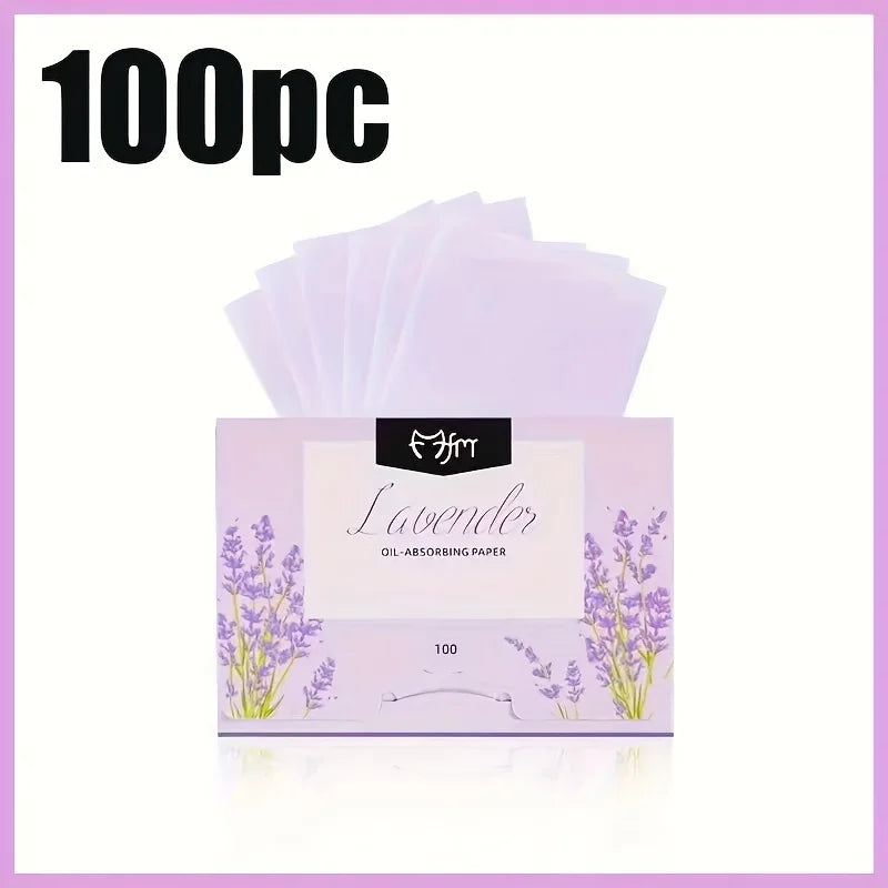 100 Pieces Portable Oil Absorbing Facial Oil Blotting Paper, Instantly Control Facial Shine and Refresh Skin, Oil Control Care