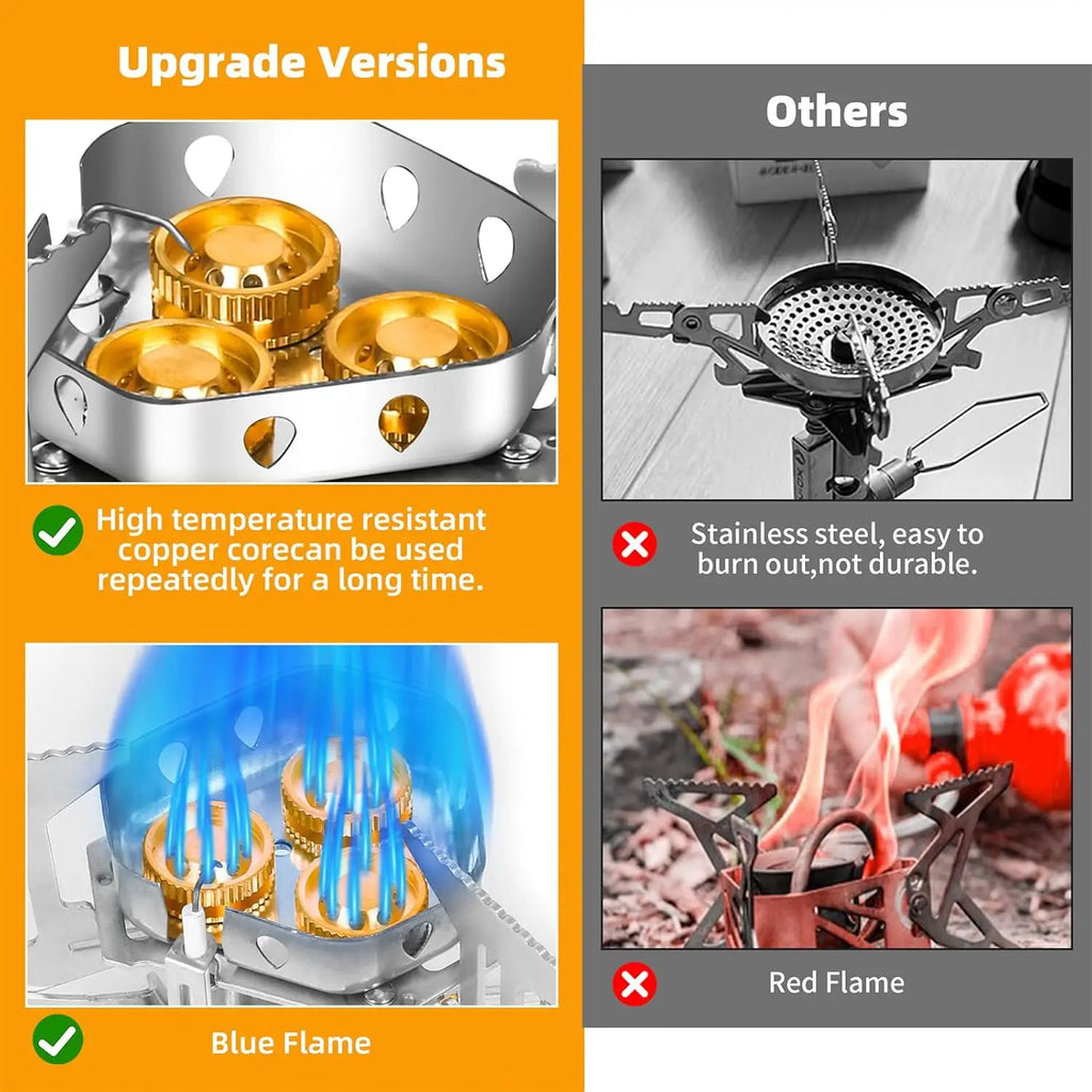 9900W Big Power Camping Gas Stove Portable Outdoor Windproof Stove Camping Picnic Survive Burner Foldable Hiking Gas Stove