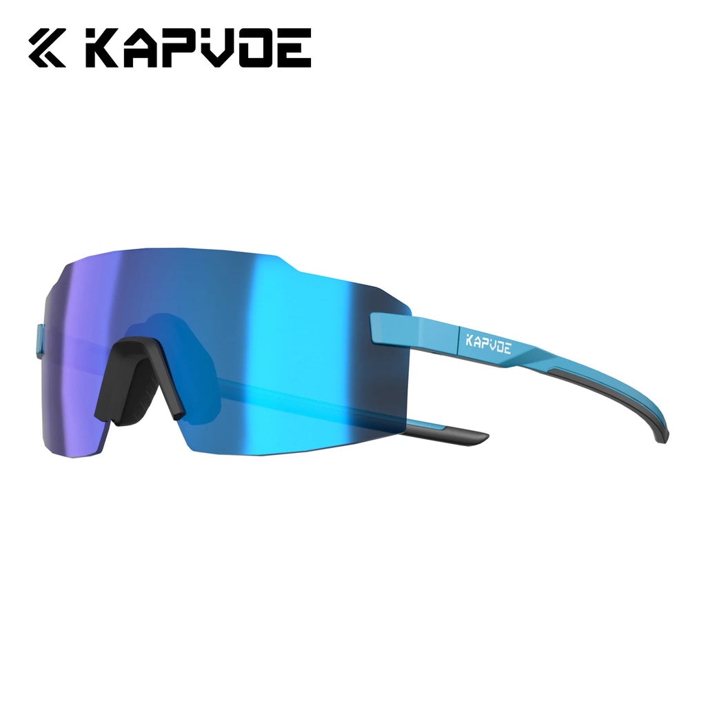 Kapvoe Light-Weight Runnning Sunglasses Cycling Glasses for Men Wide Vision Adjustable Nose Pad Women UV400 Hiking Eyewear