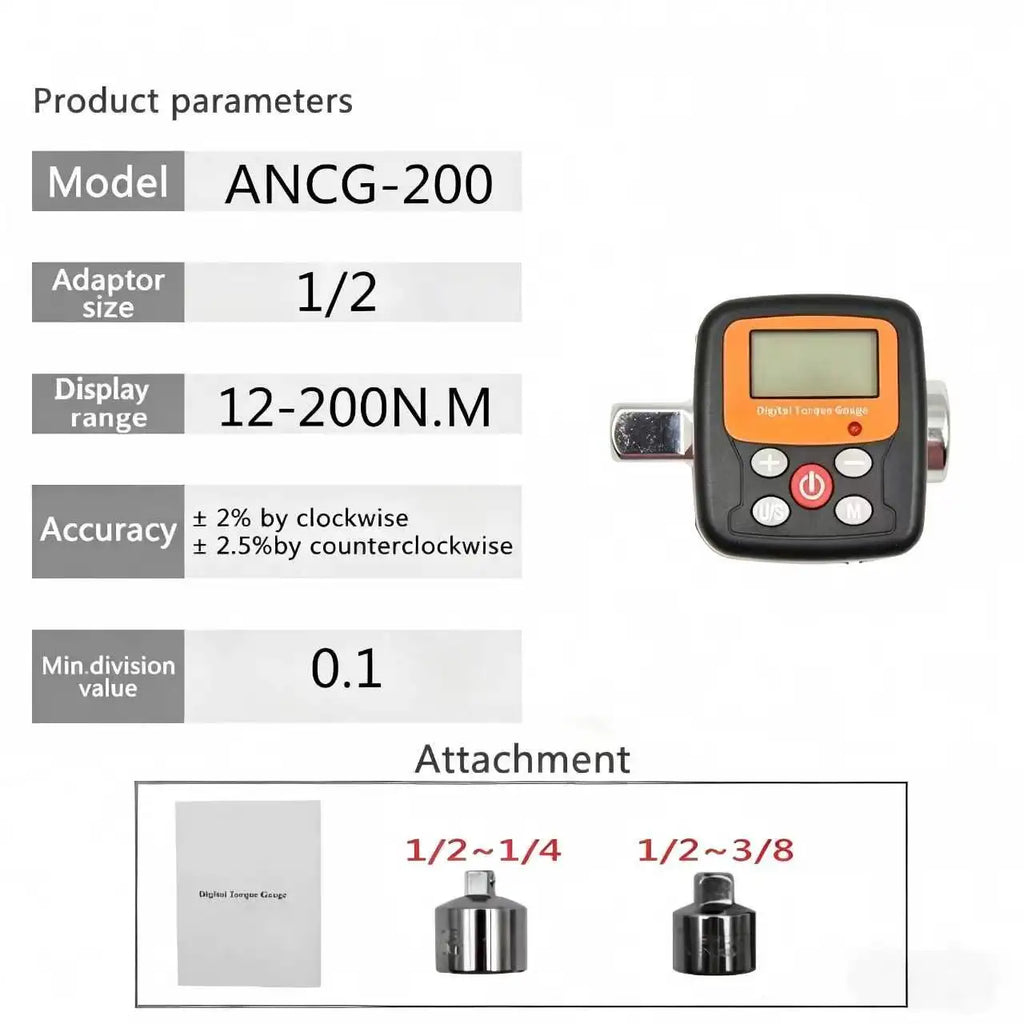 1/4'' 3/8'' 1/2 Company Direct Torque Wrench Tester Torque Adapter Digital Torque Meter Adapters For Head Bike Car Repair Tools