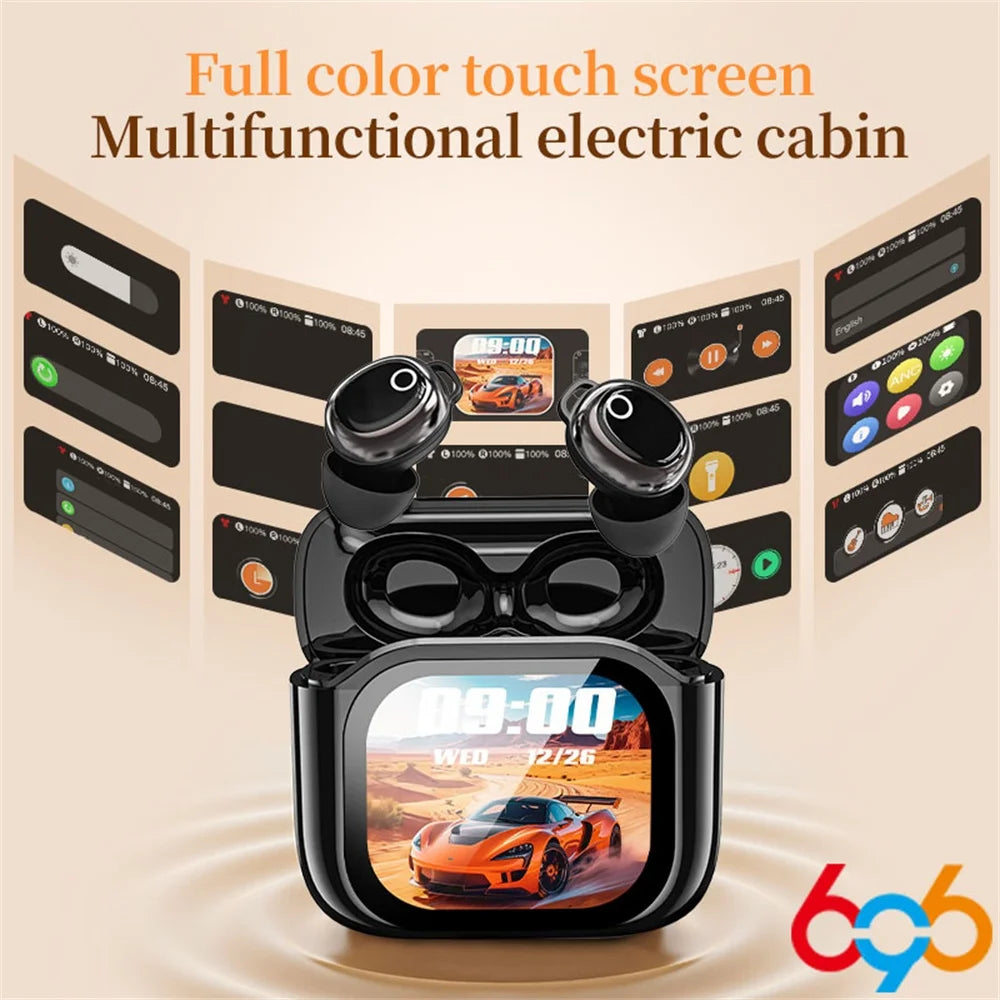 Mini Sleep Earphone AI Translator Earphones Blue Tooth TWS Sports Wireless Headphone Earbud In-Ear Noise Reduction Mic HD Screen