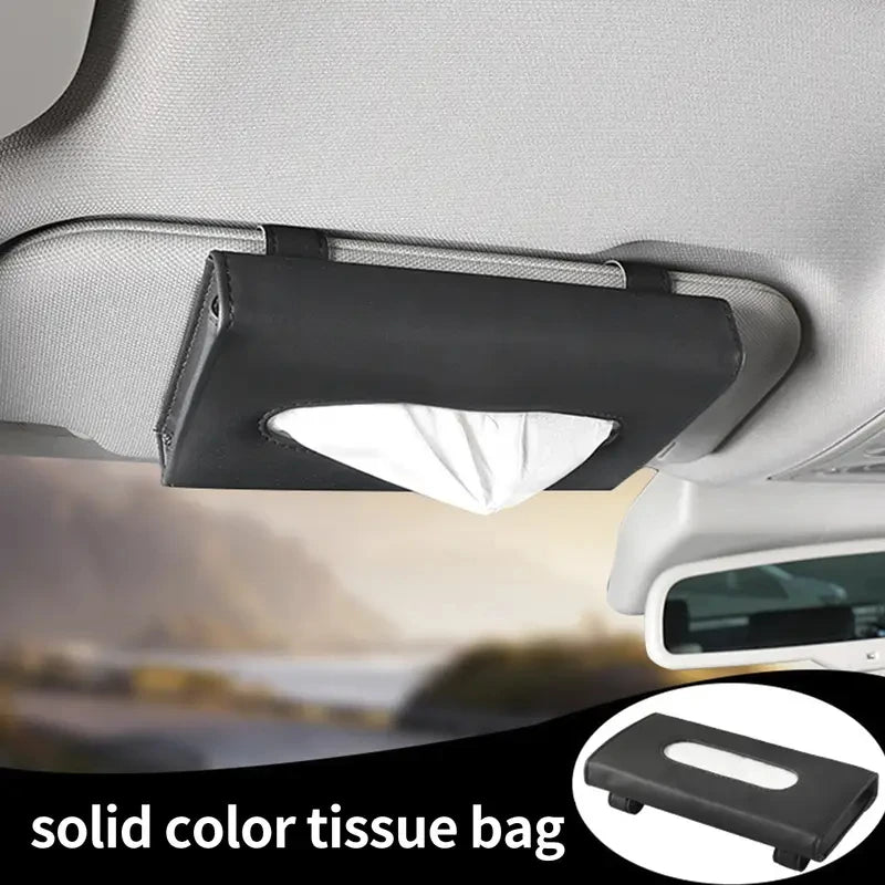 1 pc Creative car sunshade tissue bag car leather tissue box sunroof hanging seat car tissue box