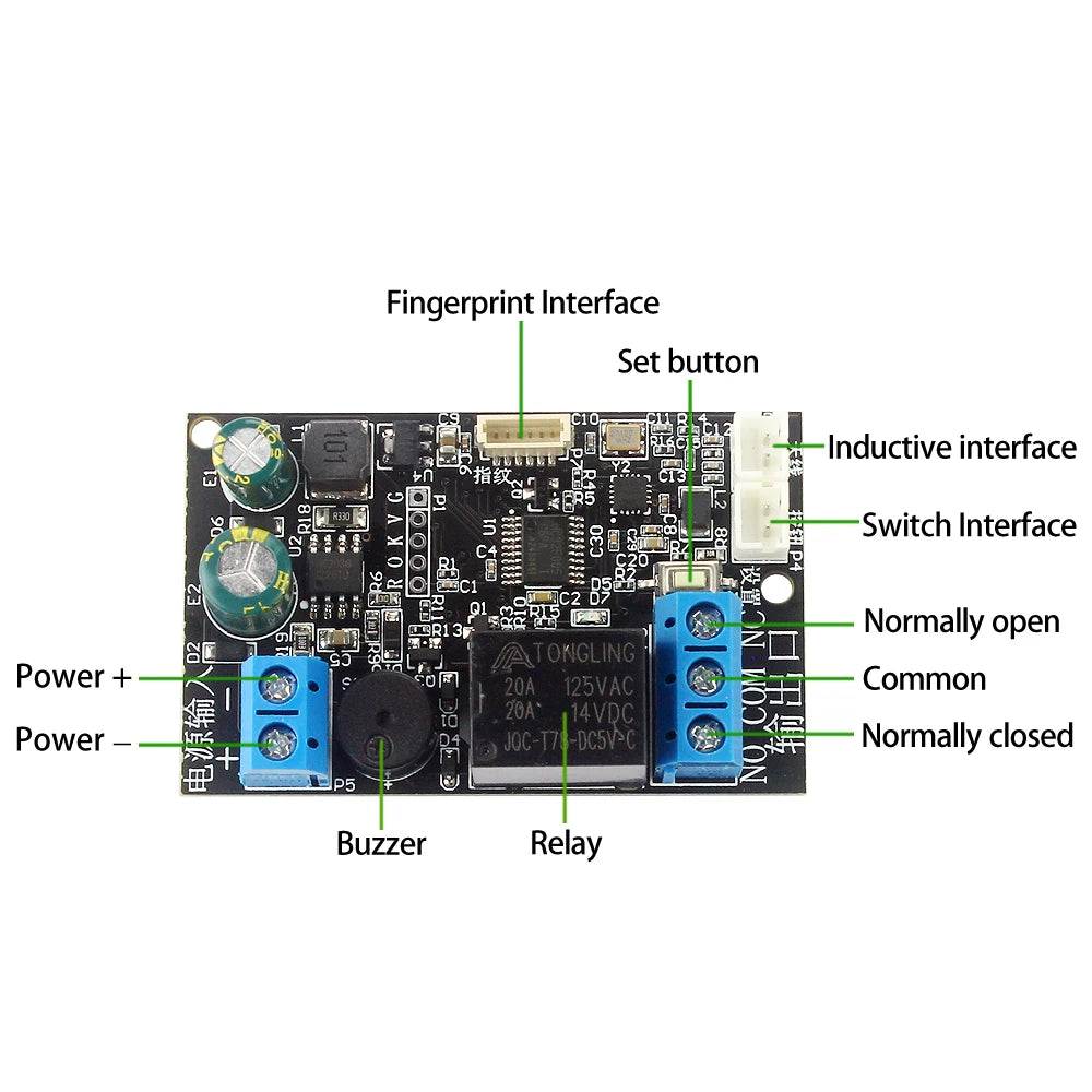 Fingerprint access controller NFC electric lock control relay module IC card induction switch electric bicycle DIY unlock