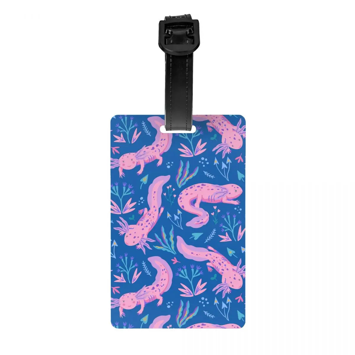Custom Cute Salamander Animal Axolotls Luggage Tag Privacy Protection Baggage Tags Travel Bag Labels Suitcase