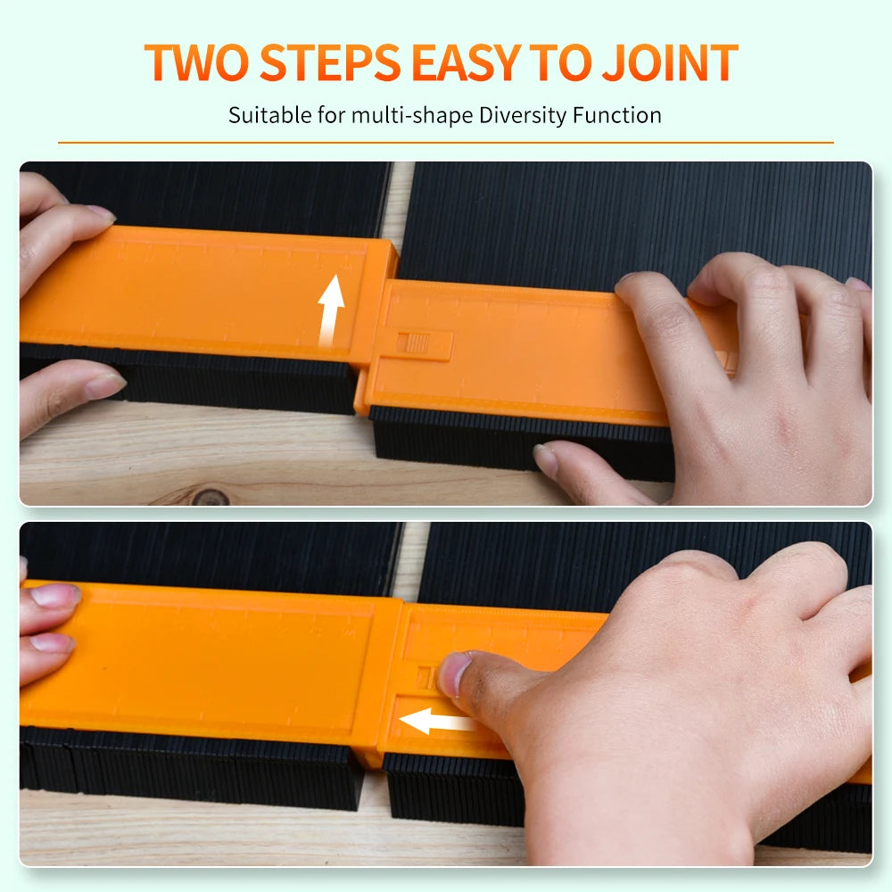 ONKEL.J Brand Connection Contour Gauge Profile Tool Alloy Adjustable Lock Edge Shaping Wood Measure Ruler Tiles Meethulp Gauge