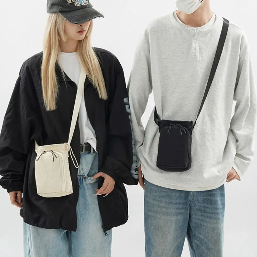 Shoulder Strap Water Bottle Carrier Bag Waterproof Front Pocket Water Bottle Holder Drawstring Open Top Handle