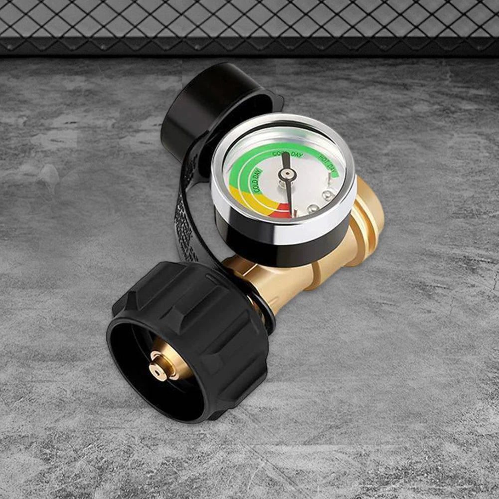 Propane Tank Gauge Level Indicator QCC1/Type 1 Connection Gas Pressure Meter for BBQ Gas Grill Cylinder RV Camper and More