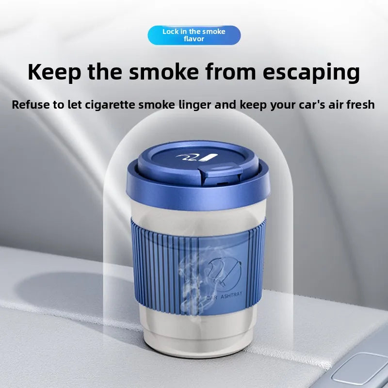 Car Ashtray Car Garbag Can with Led Light with Cover Creative Personality Covered Car Inside The Car Multi-function Car Supplie
