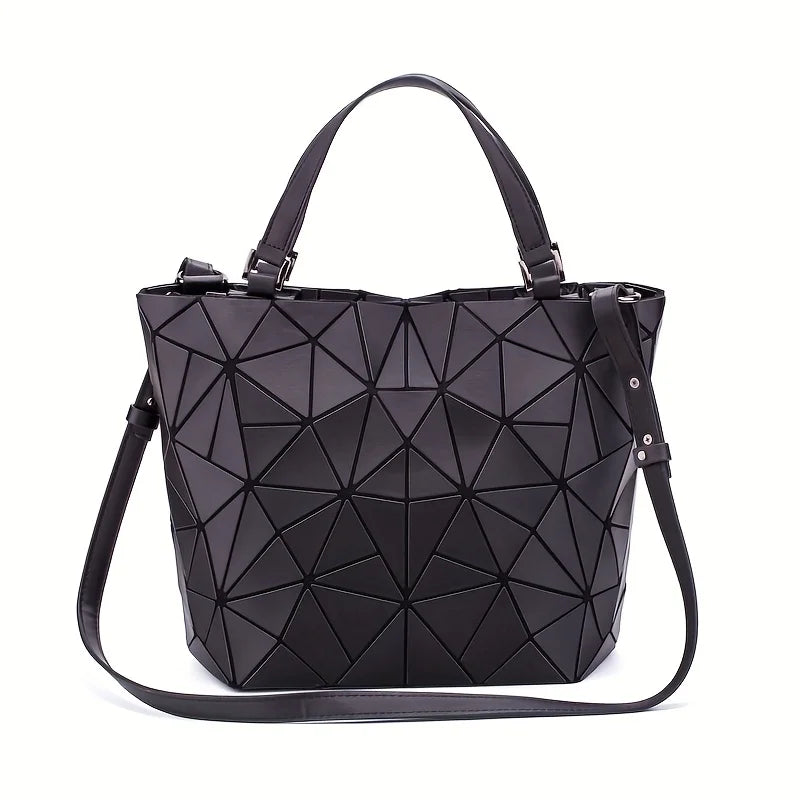 1pcs Women's Matte Geometric Diamond Shoulder Bag Large Capacity Bucket Bag Handbag Diamond Shoulder Bag Crossbody Bag