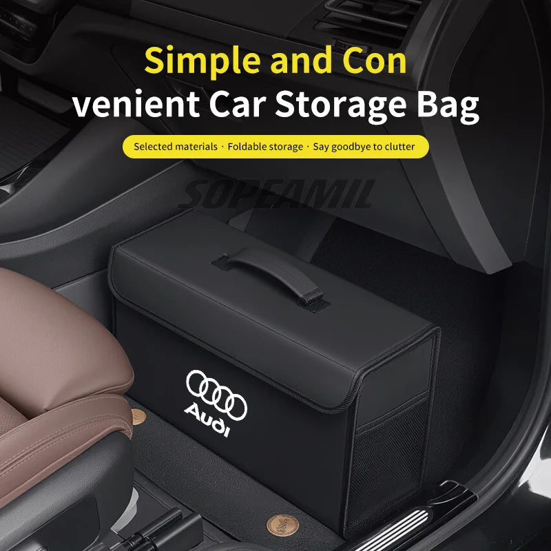 Car Trunk Organizing And Storage Box For Audi ABT A3 A4 A5 A6 A7 A8 Q3 Q4 Q5 Q7 Q8 TT RS3 RS4 RS5 RS6 RS7 S3 S4 S5 S6 S7 S line