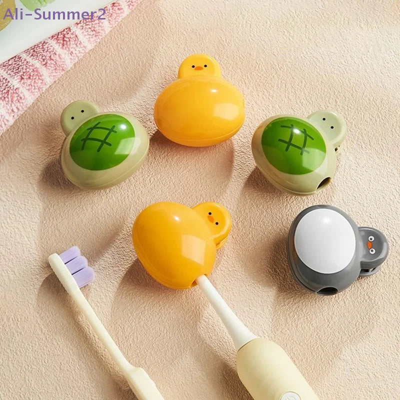 {Summer2} Cartoon Toothbrush Head Cover Dustproof Toothbrush Protective Cap Portable Plastic Clip For Household Travel Bathroom