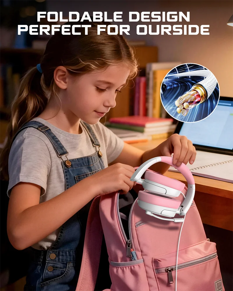NUBWO HG04L Gaming Headset for PS5/PS4 Xbox Series X|S/Xbox One Switch 250g Lightweight Clear Unidirectional Mic 3.5mm Jack