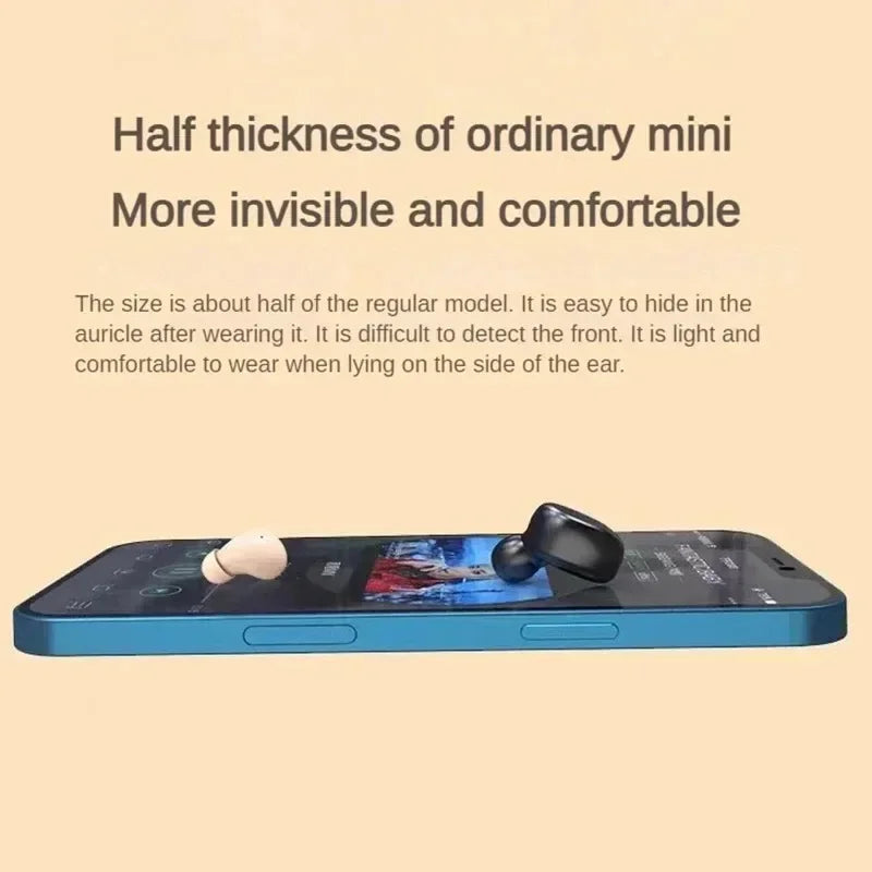 KEBIDUMEI Invisable Mini Earphones Bluetooth 5.3 Headphones  Touch Control Wireless Headset Noise Reduction Earbuds with Display