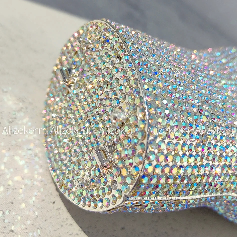 Alizekerr Victory Hand Shaped Diamond Evening Bags Women New Luxury Designer Unique Stylish Rhinestone Purses And Handbags Party