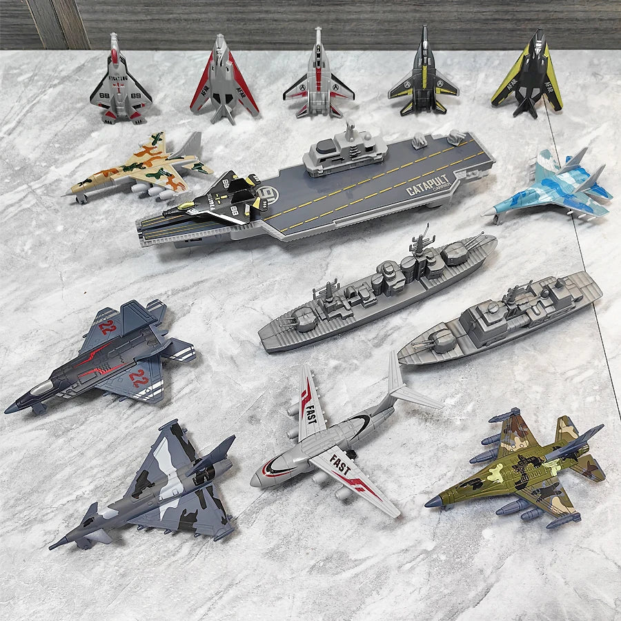 Aircraft carrier launcher can launch fighter jets, mini alloy aircraft models, and simple shooting toys