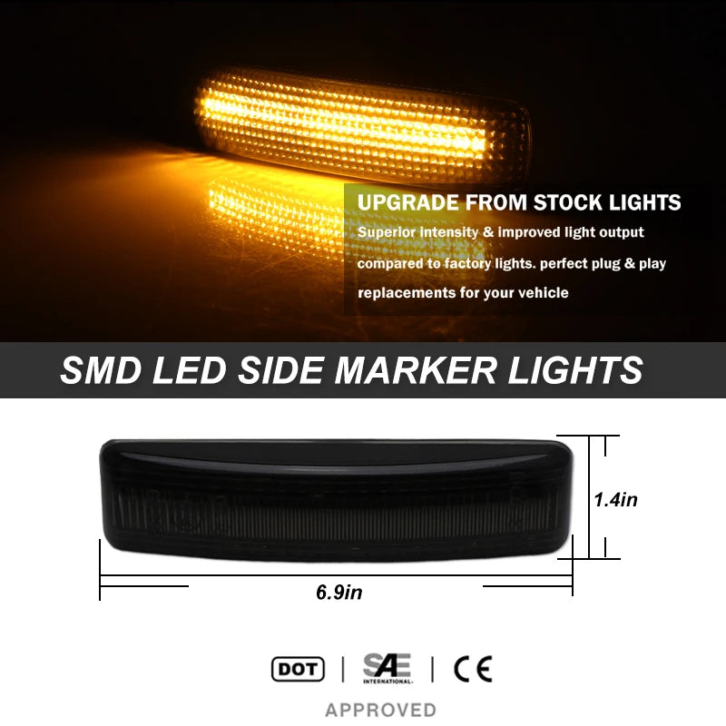 2Pcs LED Turn Signal Dynamic Side Marker Lamps Repeater Indicator Light For Land Rover Discovery 3 4 Rover Sport L320 Freeland 2