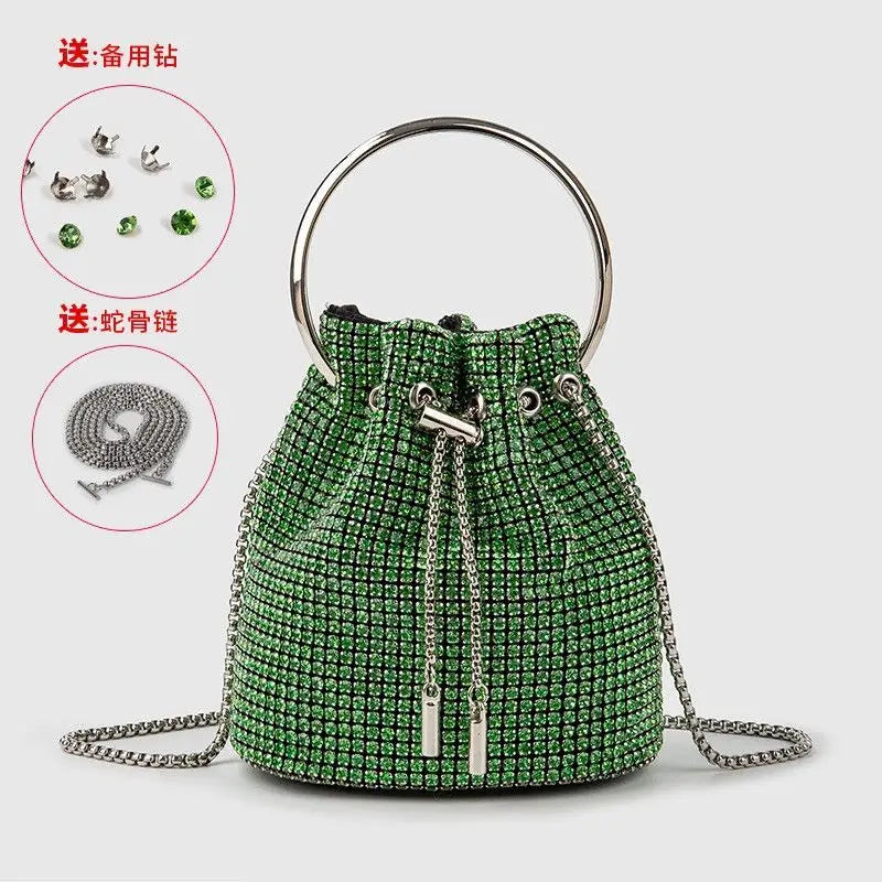 Women's bag bucket bags Women's inlaid diamond bag Fashion dinner women luxury single shoulder designer handbags