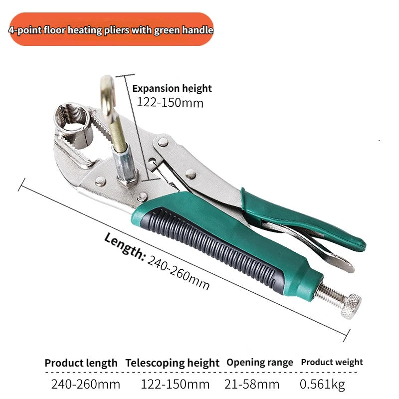 HILIXUN Remove the tong water separator, remove the geothermal pipe, clean the heating special pliers wrench tool