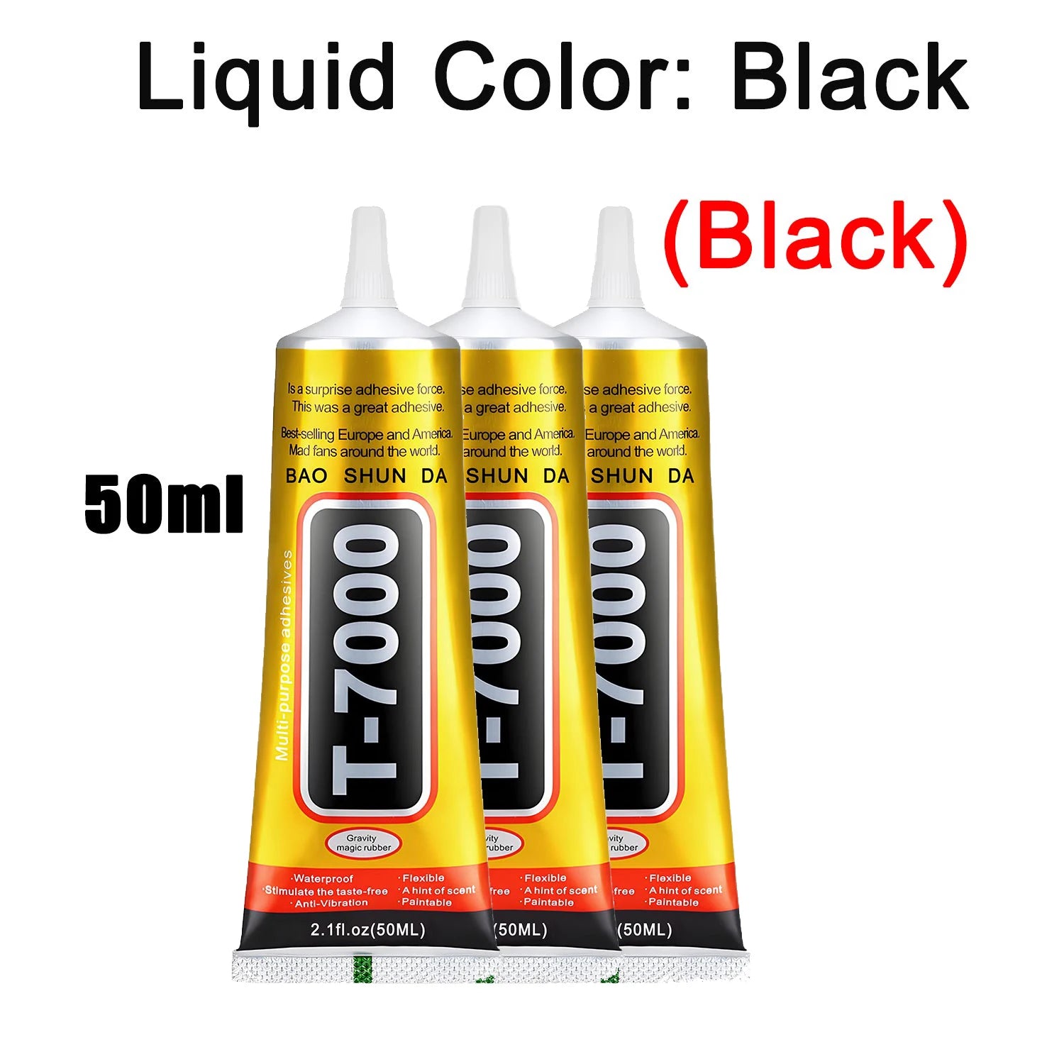 Upgraded T-7000 Black Adhesive for Precision Repairs - T-7000 High-Performance Waterproof Adhesive for Cell Phones, Jewelry, and Crafts