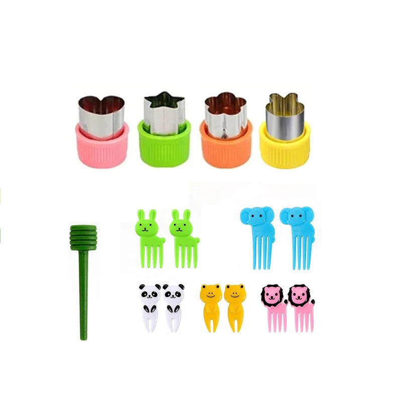 Animals Mini Vegetable Fruit Cutters Shapes Set for Kids Children DIY Cute Cookie Biscuits Cutter Food Bread Stamps Maker Mold