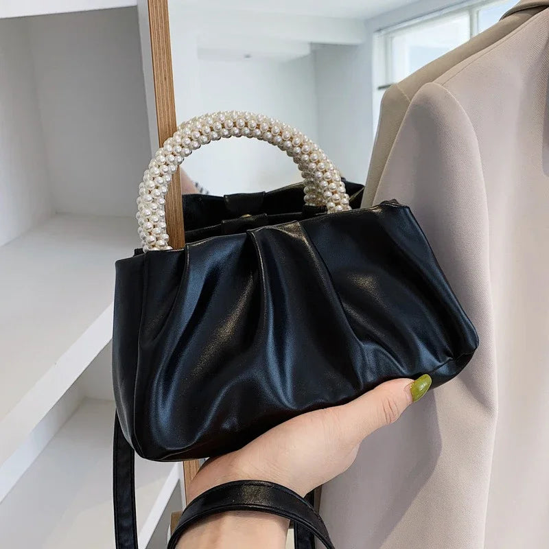 2026 Fashion Solid Color Soft Cloud Shaped Handbag Minimalist Ladies Single Shoulder Crossbody Bag Daily Casual Purse