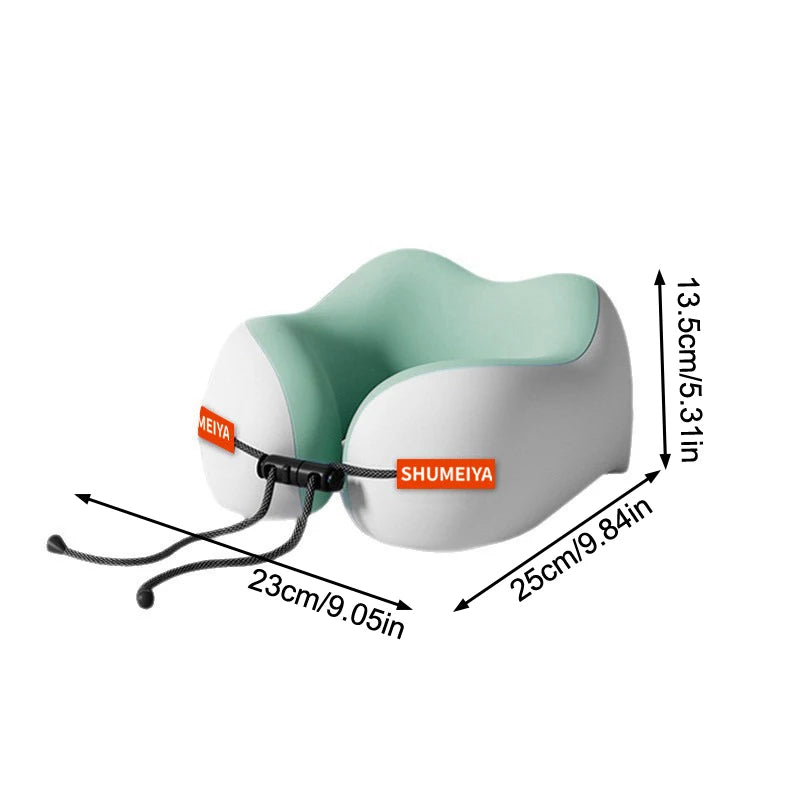 1Pc/Set Travel Memory Cotton U-shaped Pillow - Soft Washable Portable Neck Support for Airplane Spine Care & Travel Rest