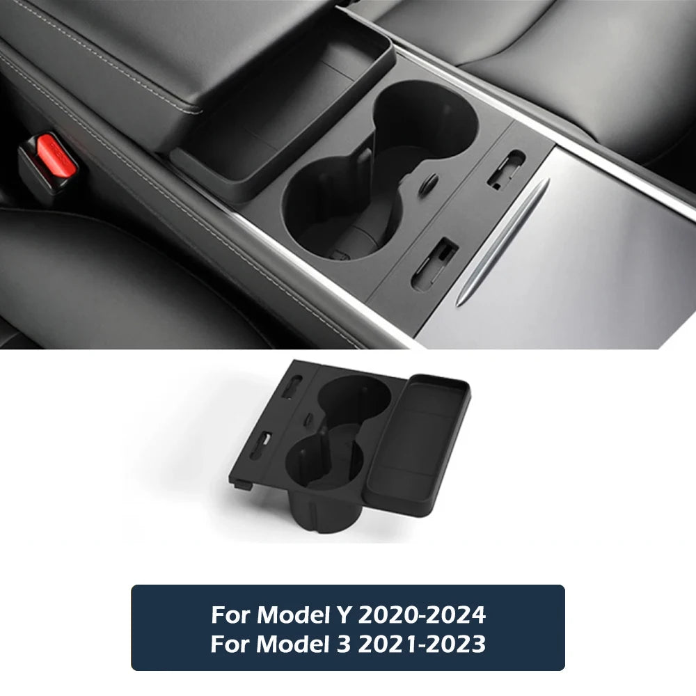 For Tesla Model Y Model 3 Highland Silicone Water Cup Holder Central Control Storage Box Drinks Holder Tray Car Accessories