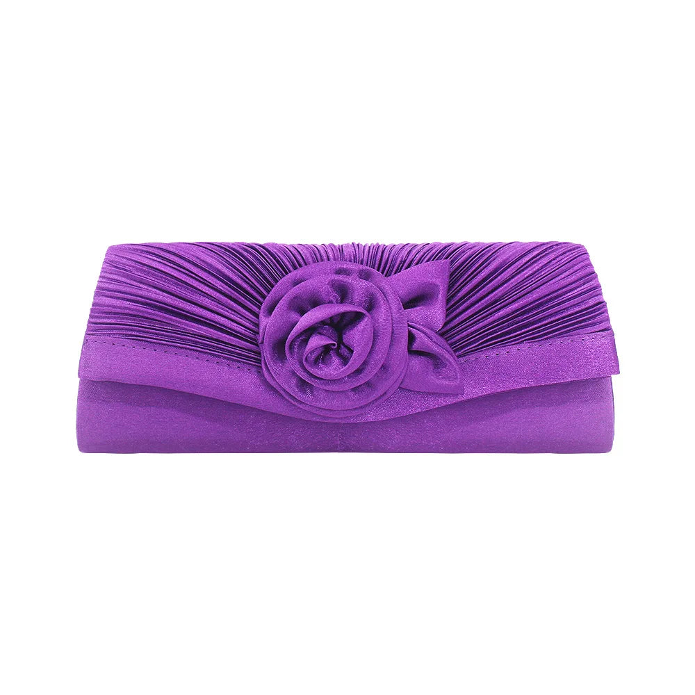 Women's Evening Bag Silk Dinner Bags Banquet Package Flower Clutch Envelope Bag Dress Party Shoulder Bag Chain Handbags Luxury