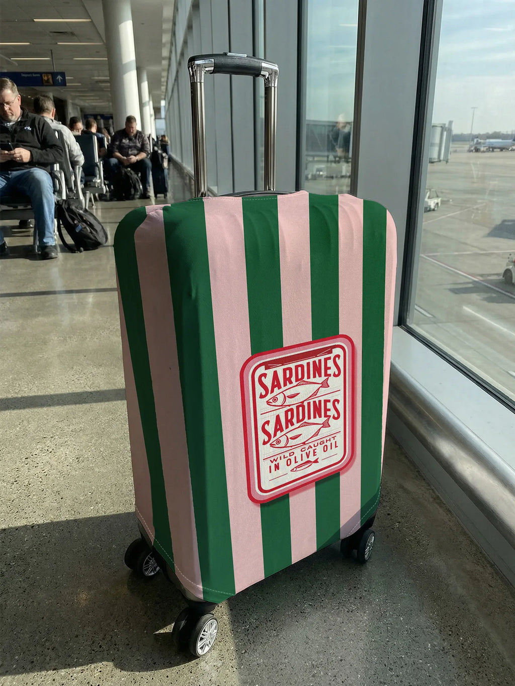 Vintage Sardine Can Print Luggage Cover, Suitable for 18-32 Inch Luggage Cover, Luggage Handle Glove, Travel Accessories