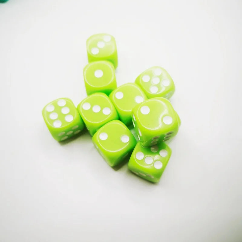 10 PCS/Set 16mm D6  6 cubes Dice Acrylic 6 sides D6 Dice With role Edges For Casino Dice Table Board Game