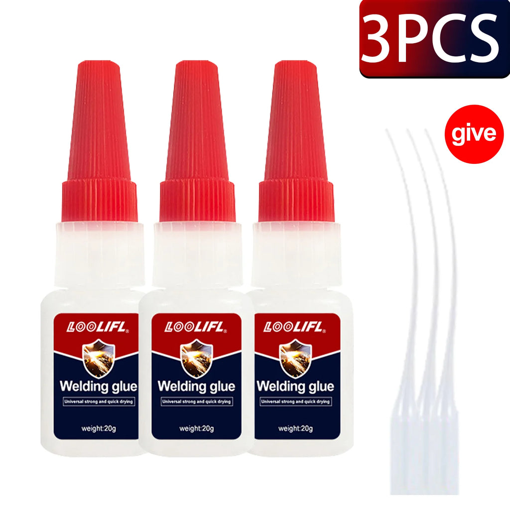 LOOLIFL 7PCS 50ml Super glue High Strength Quick-drying Cyanoacrylate Adhesive for leather, rubber, wood, Metal Liquid glue 20g