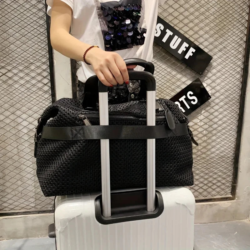 1pcs Stylish Large-capacity Travel Sports Bag Portable Solid Color Gym Bag Perfect Travel and Fitness Luggage Storage Bag
