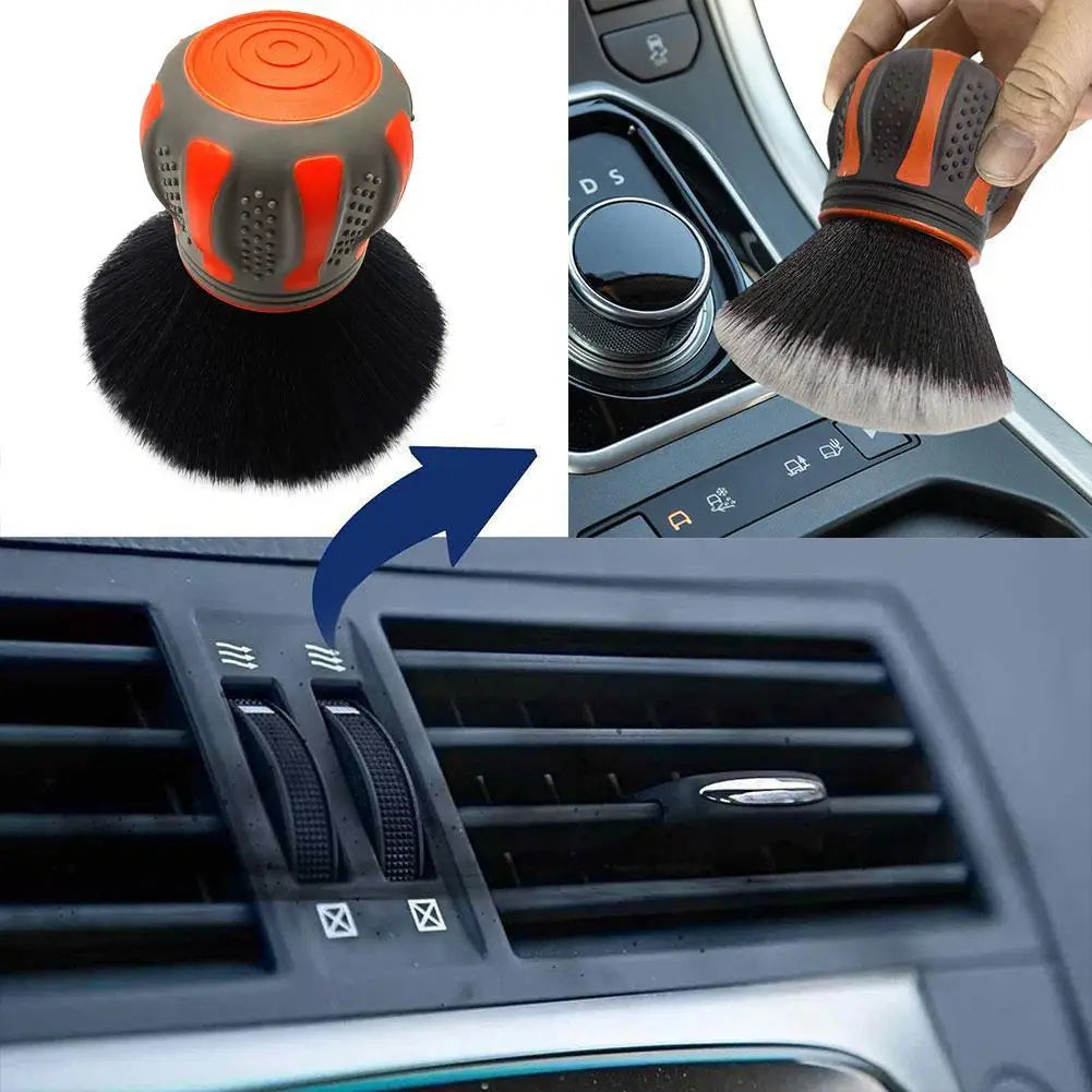 Car Detailing Brushes With Storage Rack Covers Soft Bristles Auto Interior Dust Cleaner Car Detail Brush Cleaning Detail Tool