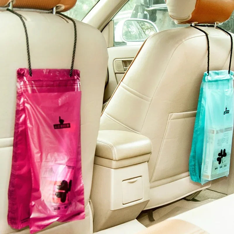50 Pcs Car Disposable Trash Bags Self-Adhesive Rubbish Holder Auto Interior Office Kitchen Garbage Storage Bag Biodegradable