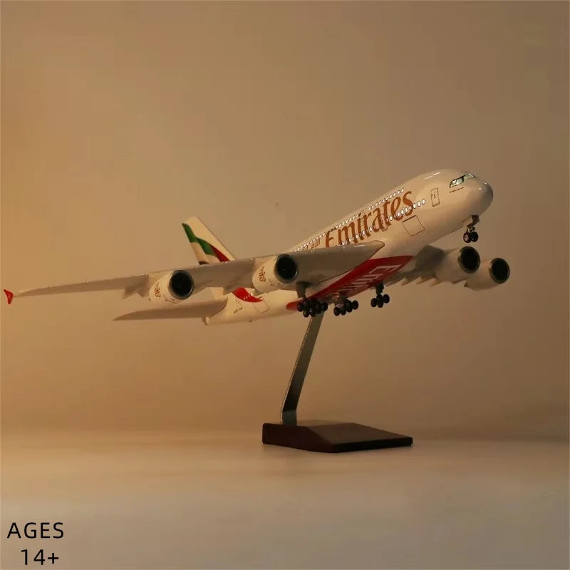 New A380 Emirates UAE Aircraft Model 1/160 Scale 380 Airbus Model 47cm Resin Cast Aircraft Toy kids toys