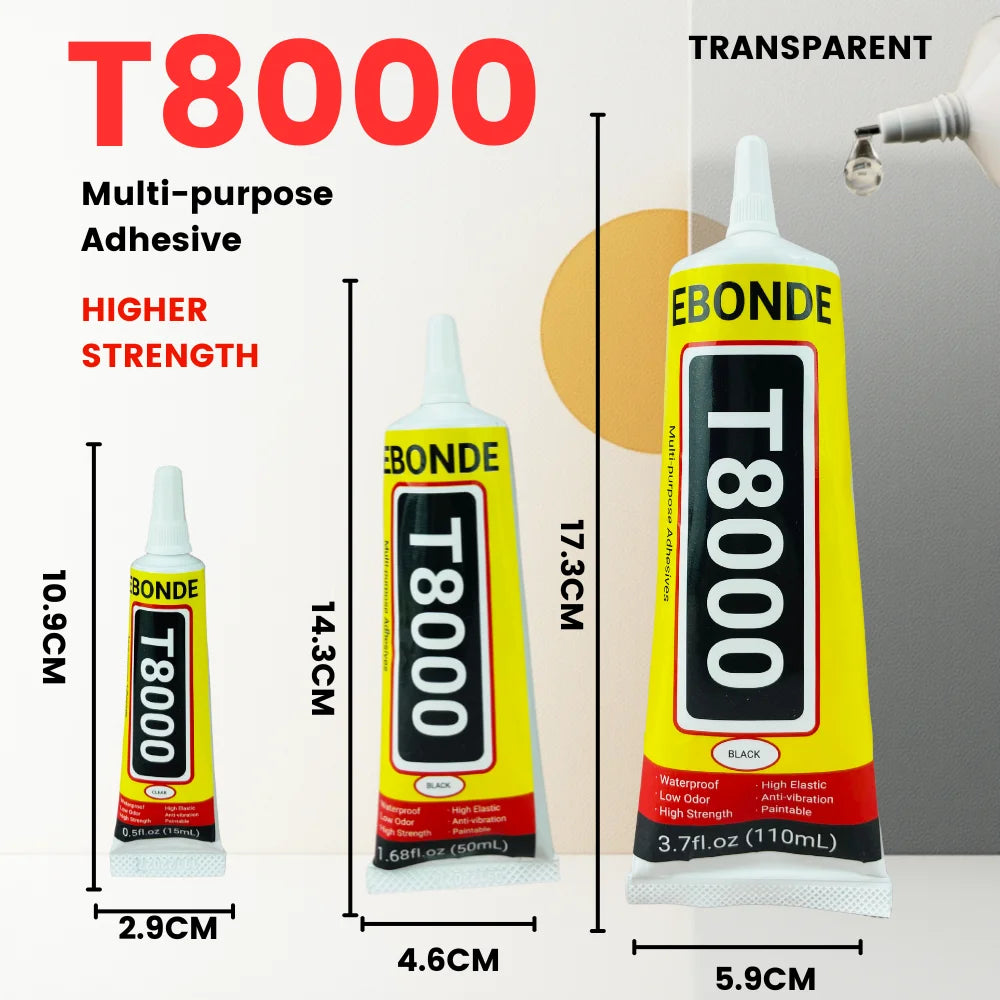 15ML 50ML 110ML Clear Contact Phone Repair Adhesive Glass Plastic Universal DIY Glue With Precision Applicator Tip