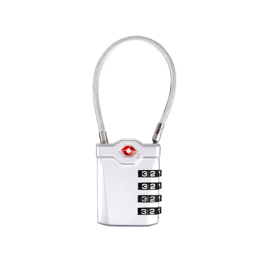 Small Padlock TSA Customs Lock Cable Luggage Lock Anti-Theft Combination Lock High Security Waterproof Steel Cable Padlock