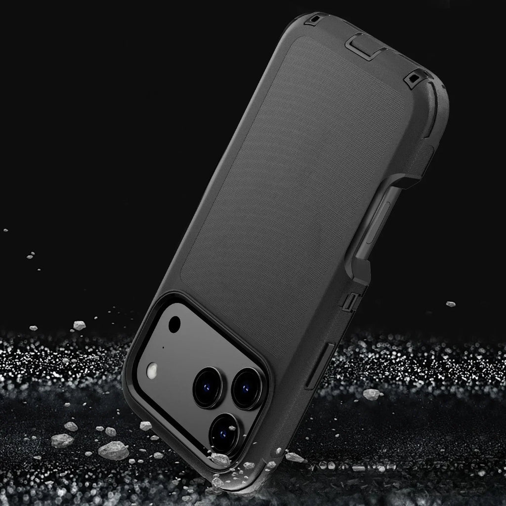 Rugged Shockproof Case with Belt Clip 2-Tone Design Heavy Duty Protection Armor Shell for IPhone 17 Air 16 15 14 Plus 13 Pro Max