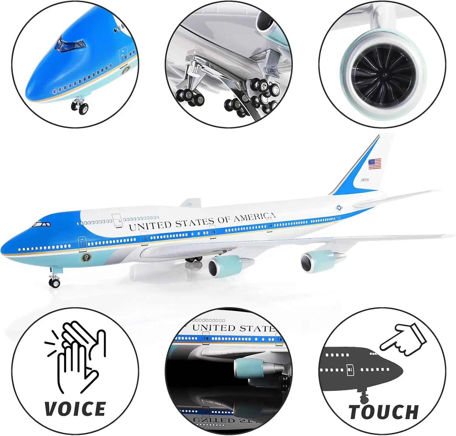 1:130 Scale Large Model Airplane Air Force One B747 Plane Models Die-cast Airplanes for Collection or Gift