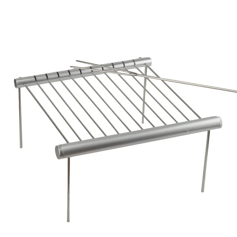 Foldable Mini Pocket Stainless Steel BBQ Grill Portable Compact Barbecue Stove For Home Backyard Park Outdoor Cooking Accessorie