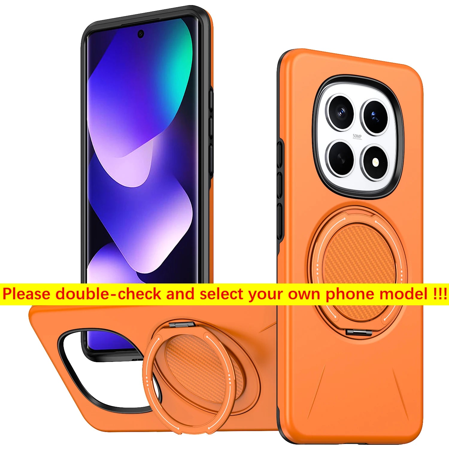 For Xiaomi Redmi Note 15 Pro Plus Note 14 Pro Plus 360° Rotating Stand Luxury Phone Case Armor Shockproof Bracket Cover Fundas